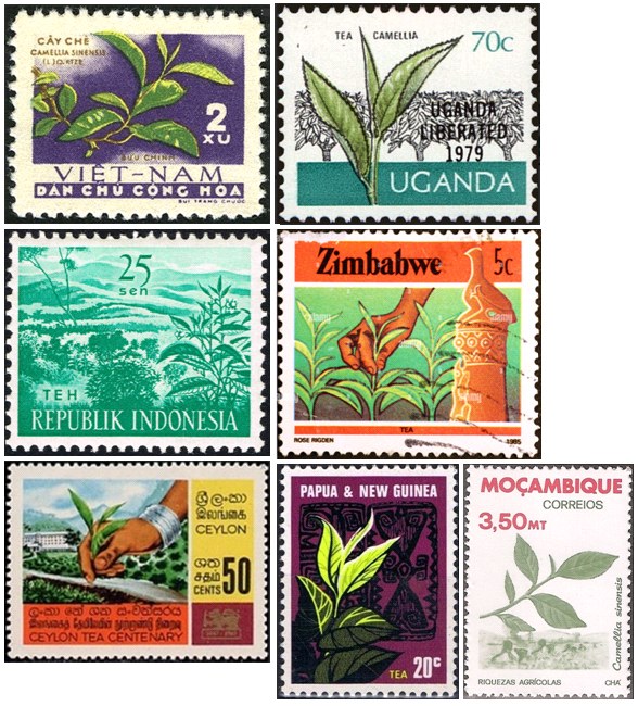 Hình ảnh trà trên tem bưu chính thế giới