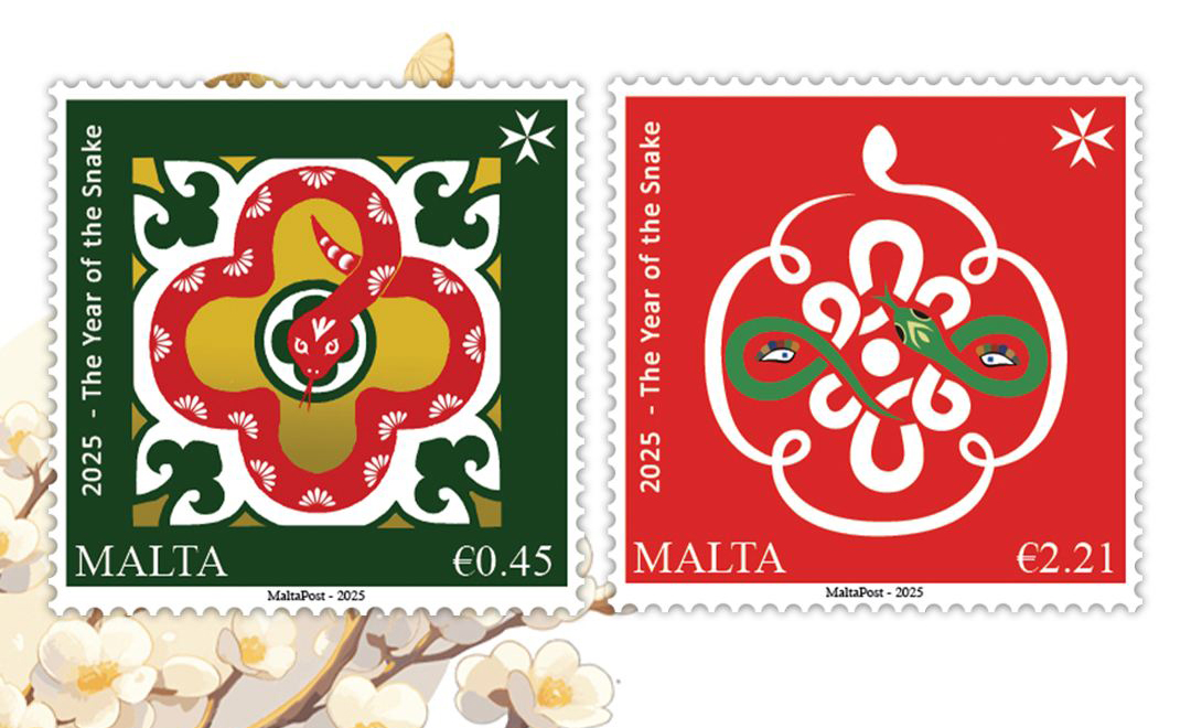 Bưu chính Malta phát hành tem kỷ niệm năm con Rắn 2025