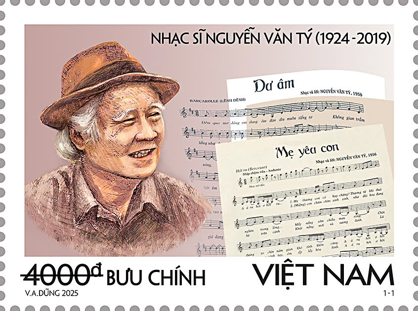 GIỚI THIỆU BỘ TEM PHÁT HÀNH “NHẠC SĨ NGUYỄN VĂN TÝ (1924-2019)” 