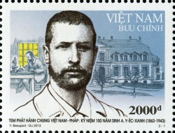 Tem phát hành chung Việt Nam - Pháp: Kỷ niệm 150 năm sinh A. Y-éc-xanh (1863 - 1943) 